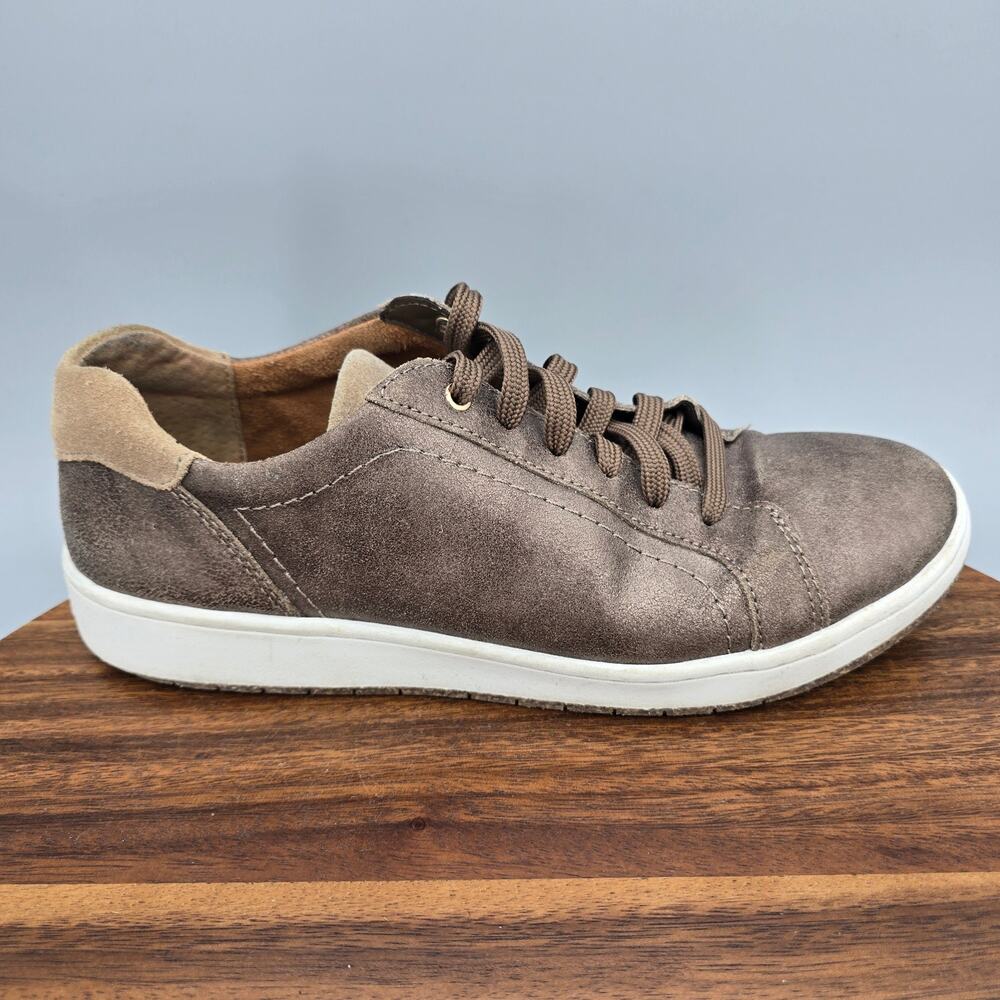 Aetrex Blake Shoes Womens 9 Metallic Bronze Leather Comfort Orthopedic Sneakers